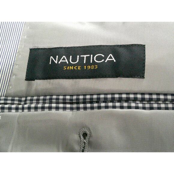 Nautica Mens Blue Pin Striped Modern Fit Single Breasted 2-Piece Suit 38R 34x30 - Picture 11 of 15